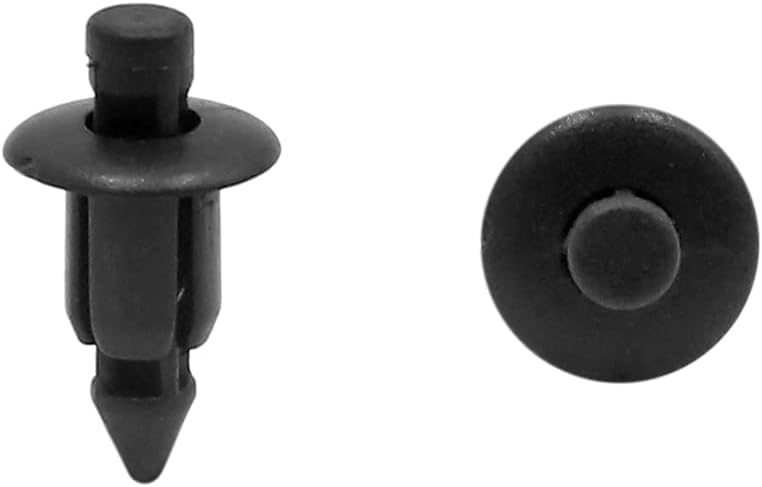 20Pcs 6mm Hole Dia Black Plastic Push Rivet Interior Trim Panel Car Door Clips