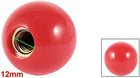 Red Plastic 40mm Dia Female Thread Door Ball Lever Knob