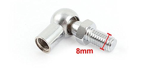 로드엔드 볼베어링 스튜드, 오른손 여자 스레드 M8x1.25mm 및 오른손 남자 스레드 M8x1.25mm, L형 볼소켓 엔드핏