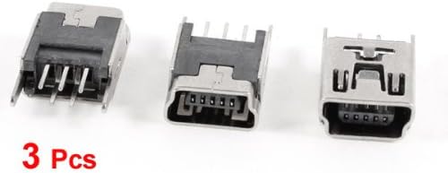3 stk. Mini USB Type B Female Socket 5-Pin 180 Grad DIP Jack Forbindelse