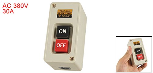Av/På tre faser trykkbryterboks, AC 380V, 30 Amp