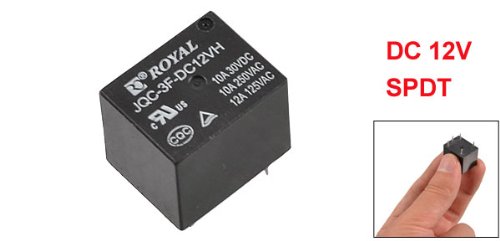 Cassa in Plastica Rigida Nera 12V DC SPDT 1NO 1NC Relè di Potenza