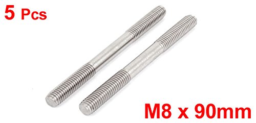 M8 x 90mm Vite a testa doppia A2 Acciaio Inox Viti a Trapano 5 Pezzi