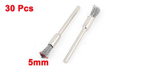 30pcs 3mm ストレートシャンク グレー ワイヤーペン形 ブラシ 抜け取りツール
