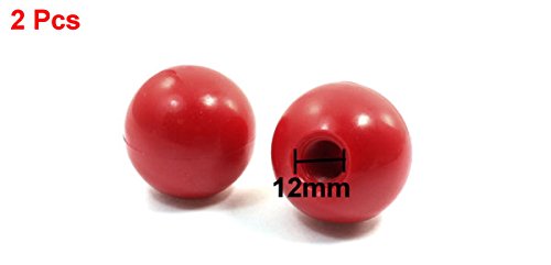 Bouton de poignée en plastique rouge, diamètre 12 mm x 40 mm, bille ronde
