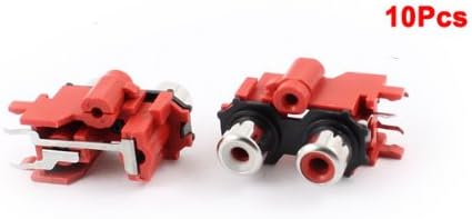 10 Pcs Video AC Concentric RCA Socket 2 Femeie Jack Connector Negru Roșu