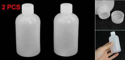 100ml 투명 플라스틱 원형 화학제품 병 2개