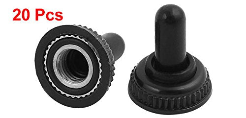 20Pcs Mini 6mm Tråd Diverse Byttebryter Vanntett Gummidekselet Hette Svart