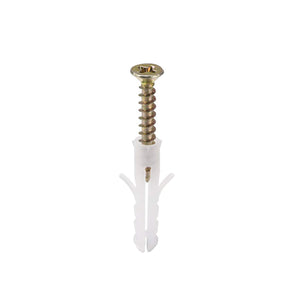 5x25mm Tubo di espansione in plastica per pareti di gesso con cricchetti zincati bianchi, 50 pezzi