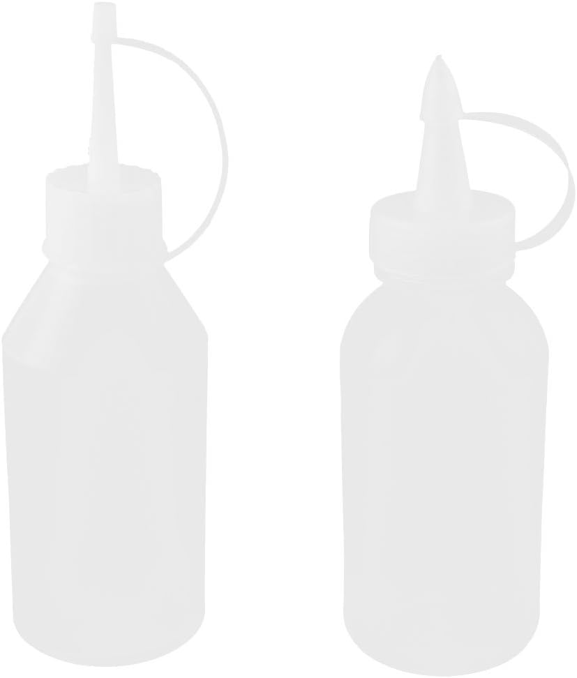 LinkMejor Plastic Pointy Nozzle Sewing Machine Oil Bottles 100ml 2pcs Clear White