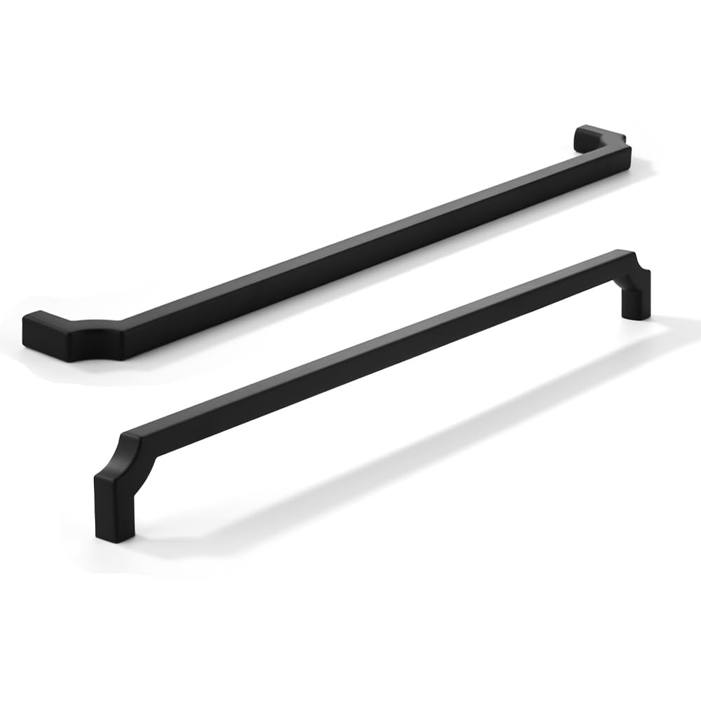 Zinc Alloy Modern Gavetas de Gabinete, 12 Polegadas Gavetas de Gabinete em Preto Mate, 5 Pacote