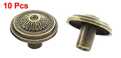 a15061700ux0770 Wardrobe Single Hole Floral Embossment Pull Knob Handle (Pack of 10)