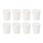 8Pcs Solid Rubber Stoppers, White 3# Tapered Lab Plugs Lab Seal Tube Stopper Plug for Industry and Laboratories, 23x17x26mm
