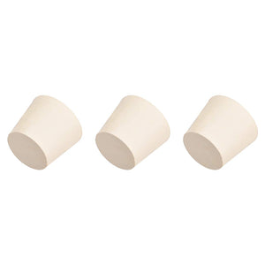 White Tapered Shaped Solid Rubber Stopper for Lab Tube Stopper Size 30-34mm 3Pcs