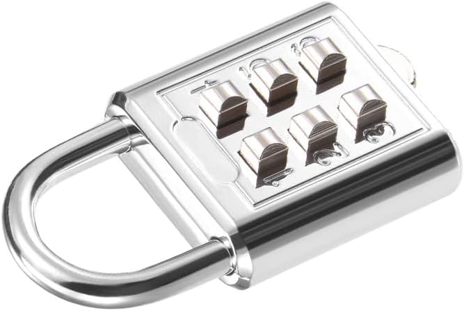 Lock Combo de 6 cifre, cu buton, pentru cabinet de lockers, ton acieriu, 2 pachete