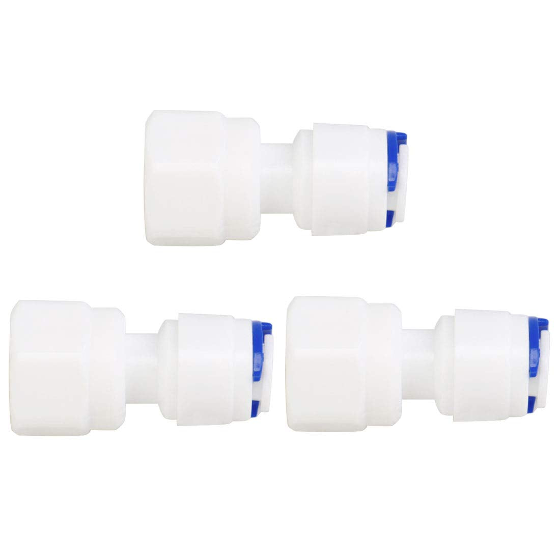 1/4 Inch BSP Female to 1/4 Inch OD Straight Quick Connect Water Purifiers Tube Fittings Push in to Connector Filter RO Tubing Connector for RO Reverse Osmosis System 3pcs