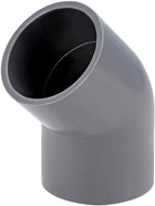 PVC Pipe Fitting 45 Degree Elbow Gray 40mm Socket 2pcs