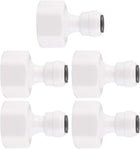 1/2 Inch BSP Female - 1/4 Inch Tube OD Straight Quick Connect Water Purifiers Tube Fittings Push in To Connector Filter Tube Quick Connector for RO Reverse Osmosis System 5pcs