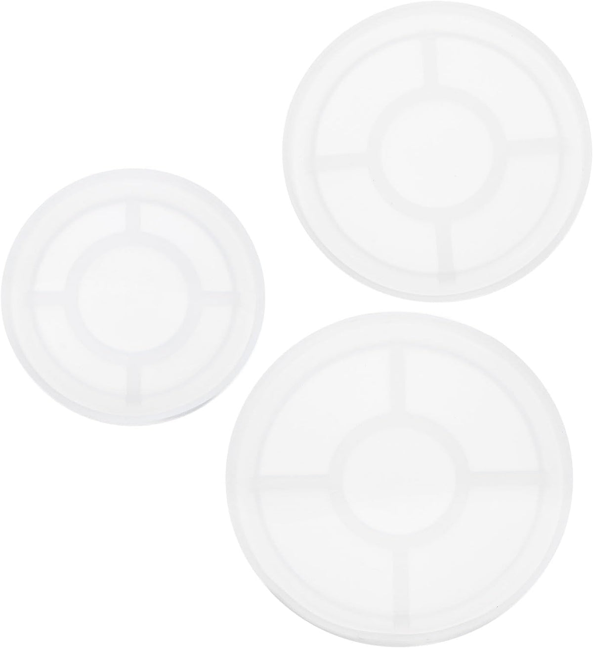 3 Pcs Round Coaster Silicone Resin Mould, Tray Moulds for Resin Casting, Epoxy Resin Moulds for Coasters Trays DIY Art Cup Bowl Mats, Candle Holder, Home Decoration, White