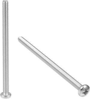 M6x100mm Machine Screws Phillips Cross Pan Head Screw 304 Stainless Steel Fasteners Bolts 5Pcs