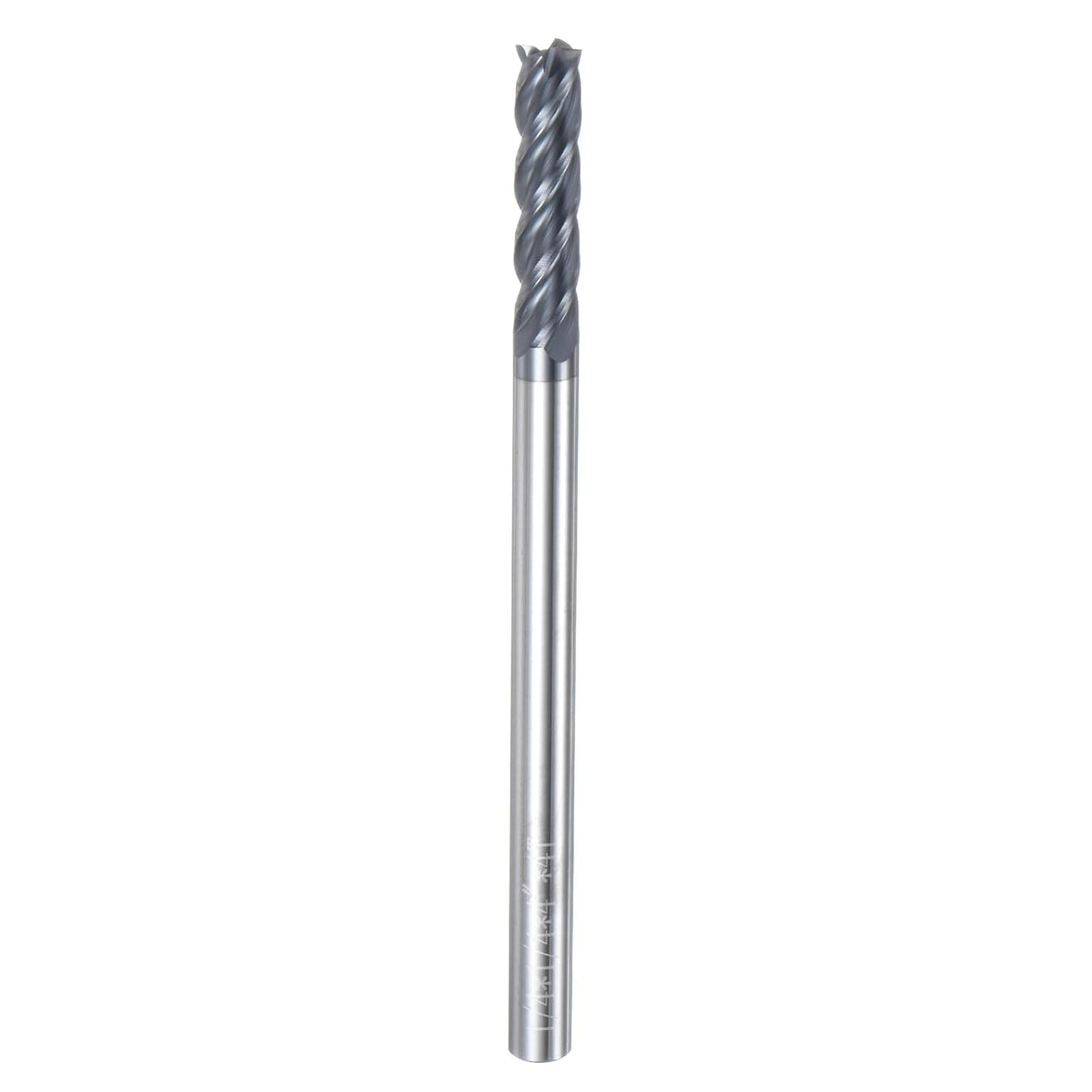 Carbide Square End Mill, 1/4" Diameter AlTiN Coated 4 Flutes Milling Bit Cutter, for Carbon Steel Alloy Steel Titanium Metal, 1/4" Shank 1-1/8" Cut Length 4" Long HRC45