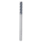 Carbide Square End Mill, 1/4" Diameter AlTiN Coated 4 Flutes Milling Bit Cutter, for Carbon Steel Alloy Steel Titanium Metal, 1/4" Shank 1-1/8" Cut Length 4" Long HRC45