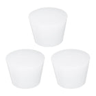 3 Pcs White Silicone Solid Rubber Stoppers, Tapered Plugs Lab Seal Tube Stopper Plugs for Drainpipe Sinks Industry and Laboratories, 32mm to 42mm Dia