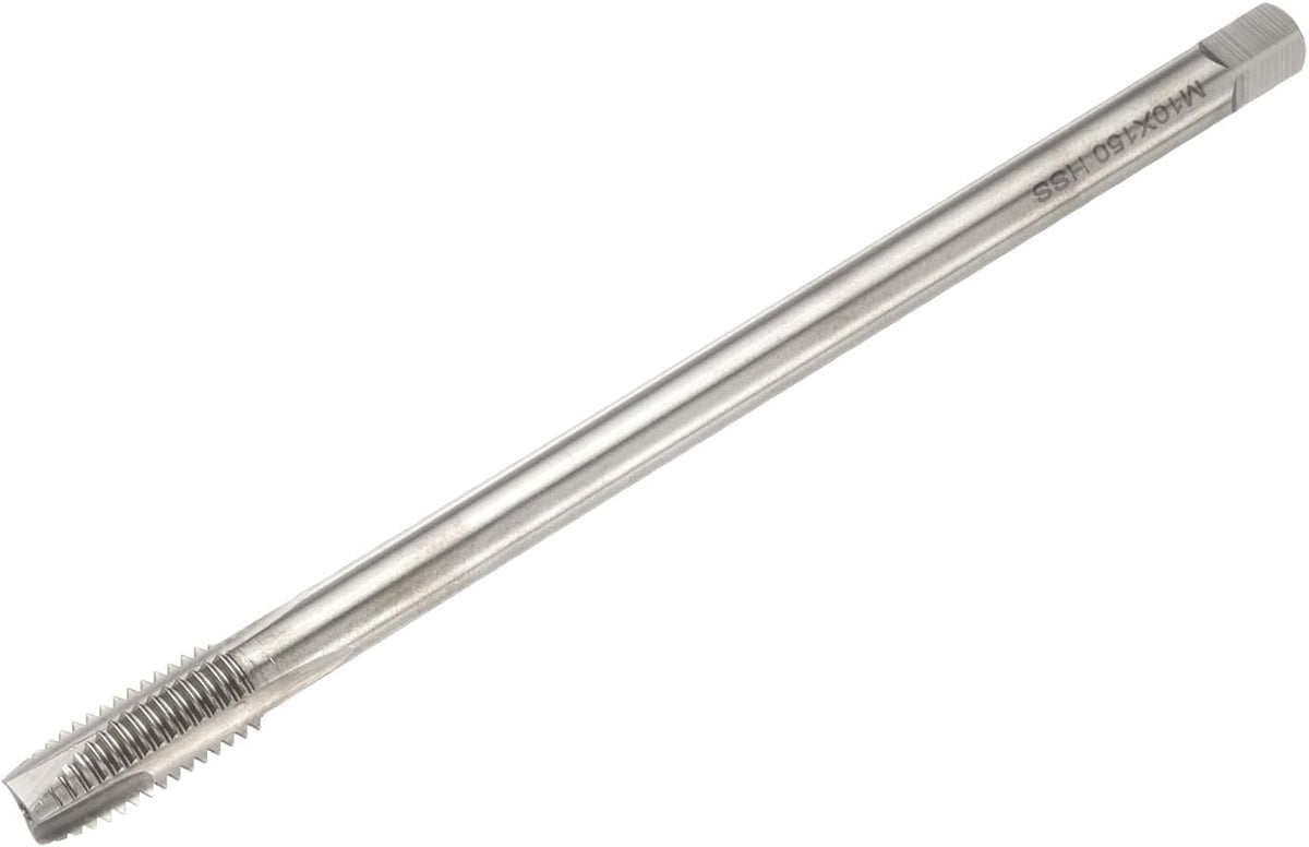 M10 x 1.5 H2 Metric Spiral Point Thread Tap, 150mm (6") Extra Long Screw Tap Threading Tapping Tool, High Speed Steel Machine Taps Tapping Bit