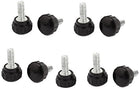 a14121700ux0100-DM Round Head Thumbscrew Knurled Knobs, Lathe, M6 x 18 mm x 15 mm Size, Black (Pack of 9)