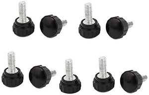 a14121700ux0100-DM Rundsnuvet Thumbscrew Skiver, Maskin, M6 x 18 mm x 15 mm Størrelse, Sort (Pakke på 9)