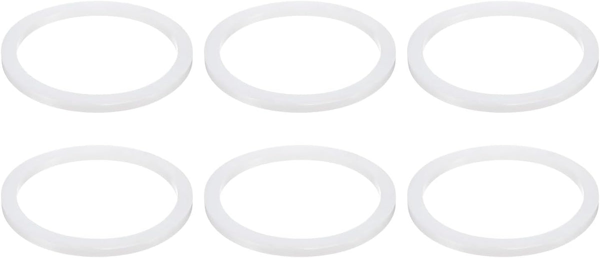 6 Pcs Solid Silicone Flat Washer DN100 4-13/16" OD x 4" ID x 1/4" Thickness Large Washers O Ring Sealing Gaskets, Industrial Flat Rubber Spacer, White