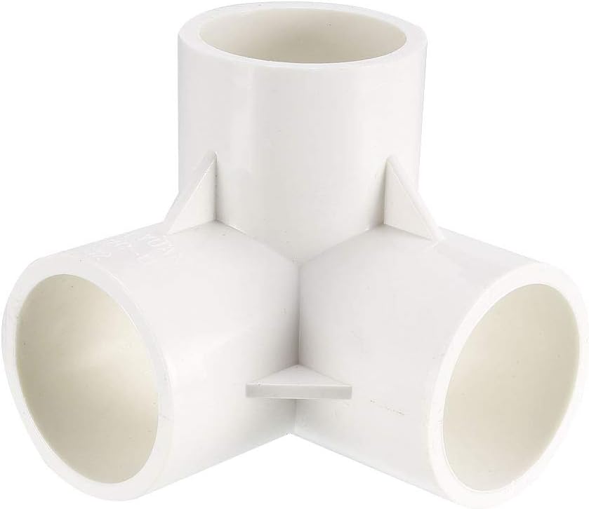 3 Way Elbow PVC Pipe Fitting Furniture Grade 32mm Size Tee Corner Fittings White