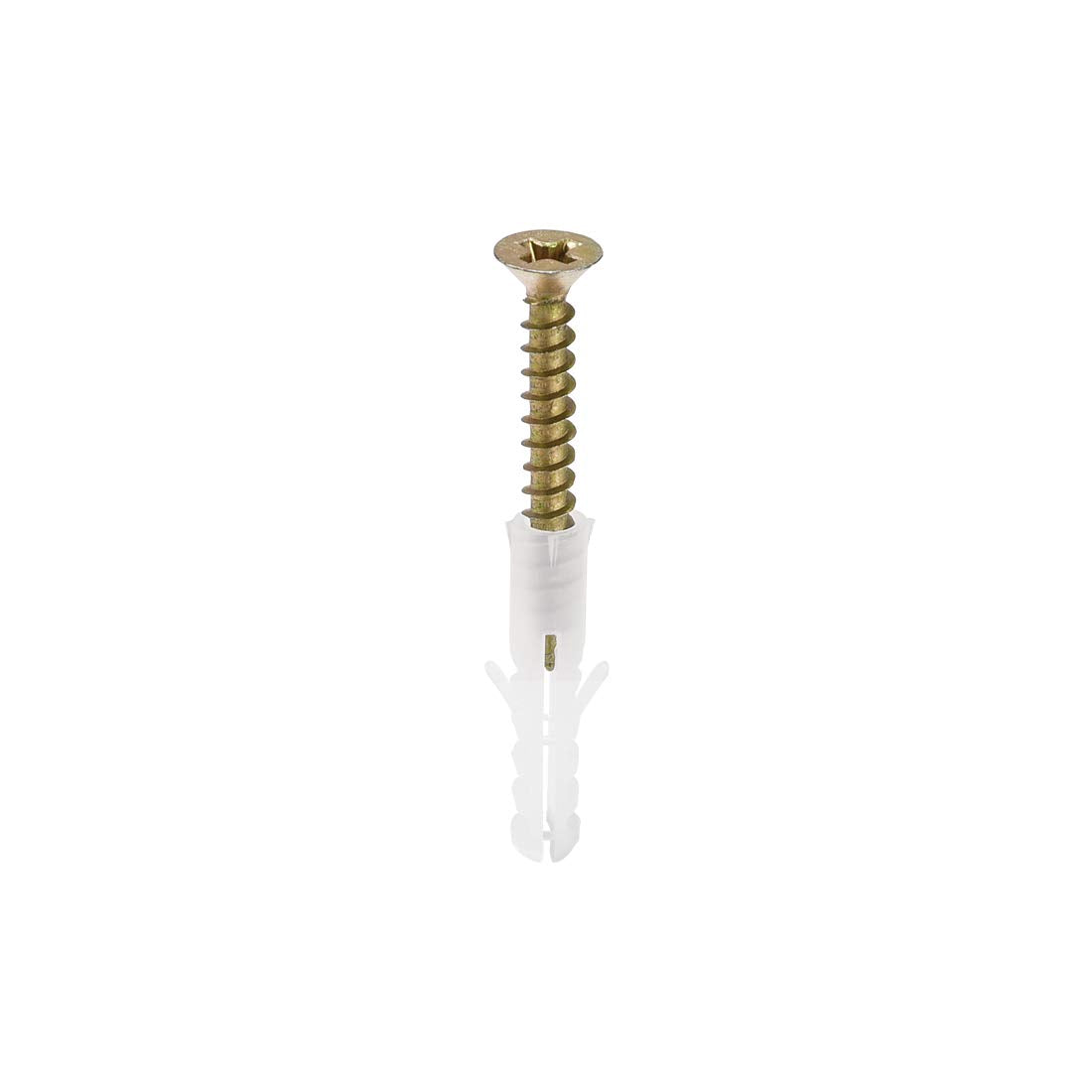 4x20mm Plastic Expansion Tube for Drywall with Color Zinc Screws White 50pcs