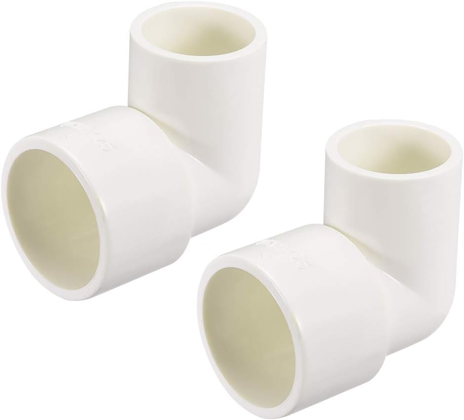 PVC Pipe Fitting 90 Degree Elbow Schedule 40 White 25mm X 32mm Socket 2pcs