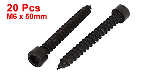 6mm x 50mm Tornillos de Rosca Automática de Cabeza Hexagonal Completa 20 Unids LinkMejor