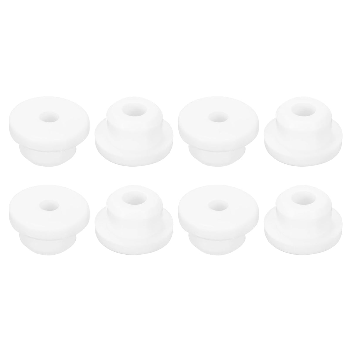 16Pcs Rubber Grommets 5/8"(16mm) Drill Hole, 1/4"(7mm) ID Hole Top Hat Grommet White Silicone Rubber Hole Plug Gasket for Wiring, Automotive