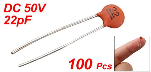 LinkMejor 100 x 22pF Low Voltage Radial Ceramic Disc Capacitors, 50V