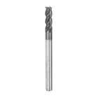 Square Nose End Mill, 1/8" Tip Dia Solid Carbide AlTiN BN Coated CNC Router Bits 4 Flute Spiral Milling Cutter HRC50 with 1/8" Shank 1-1/2" (38.1mm) Length, Black