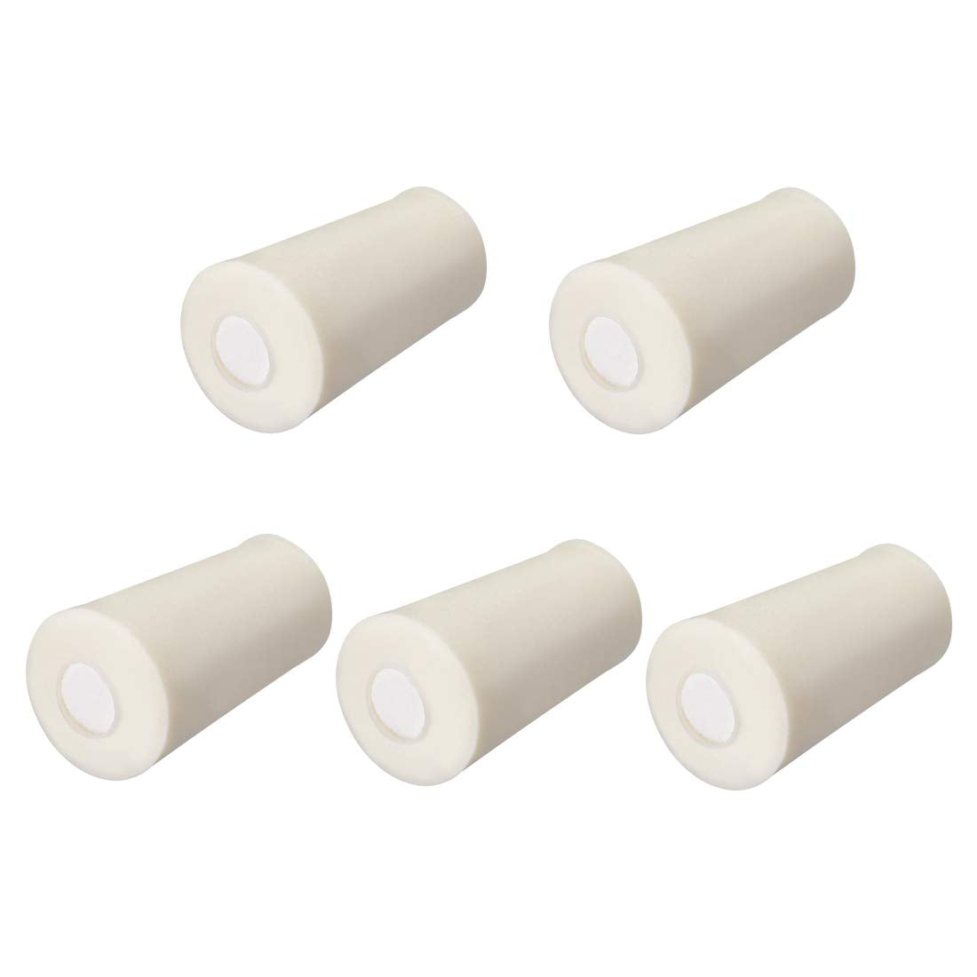 16-23mm Beige Drilled Silicone Stopper Plugs for Flask Test Tube Stopper Fit 21mm Hole 5pcs