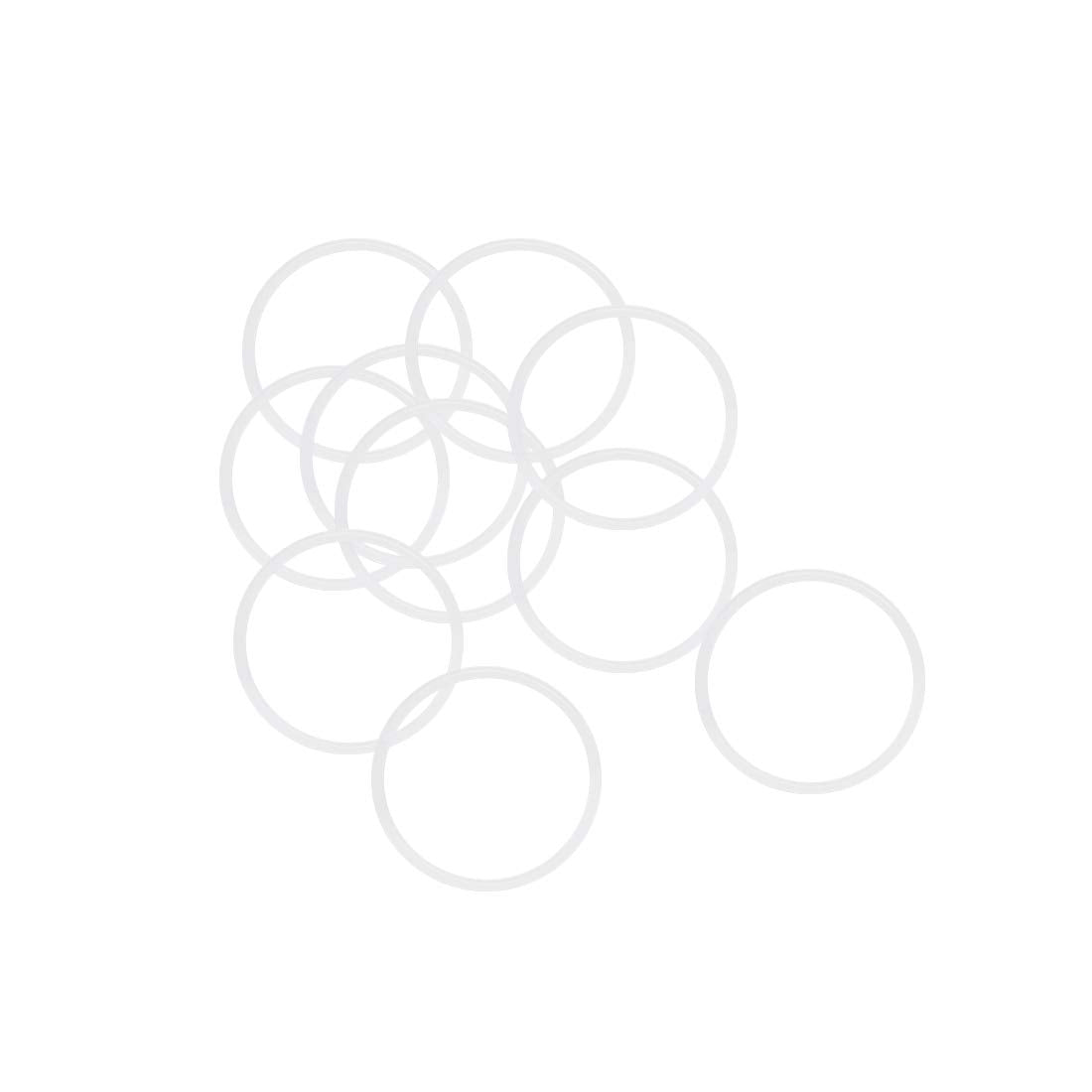 Silicone O-Rings, 28mm OD 25mm ID 1.5mm Width VMQ Seal Gasket for Compressor Valves Pipe Repair, White, Pack of 10