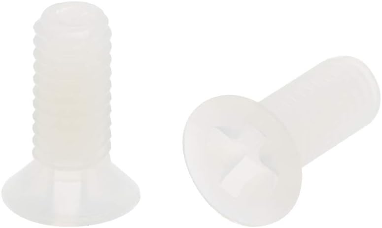 M4x10mm Threaded Nylon Screws, Phillips Cross Flat Head Machine Screws Bolts, 100Pcs