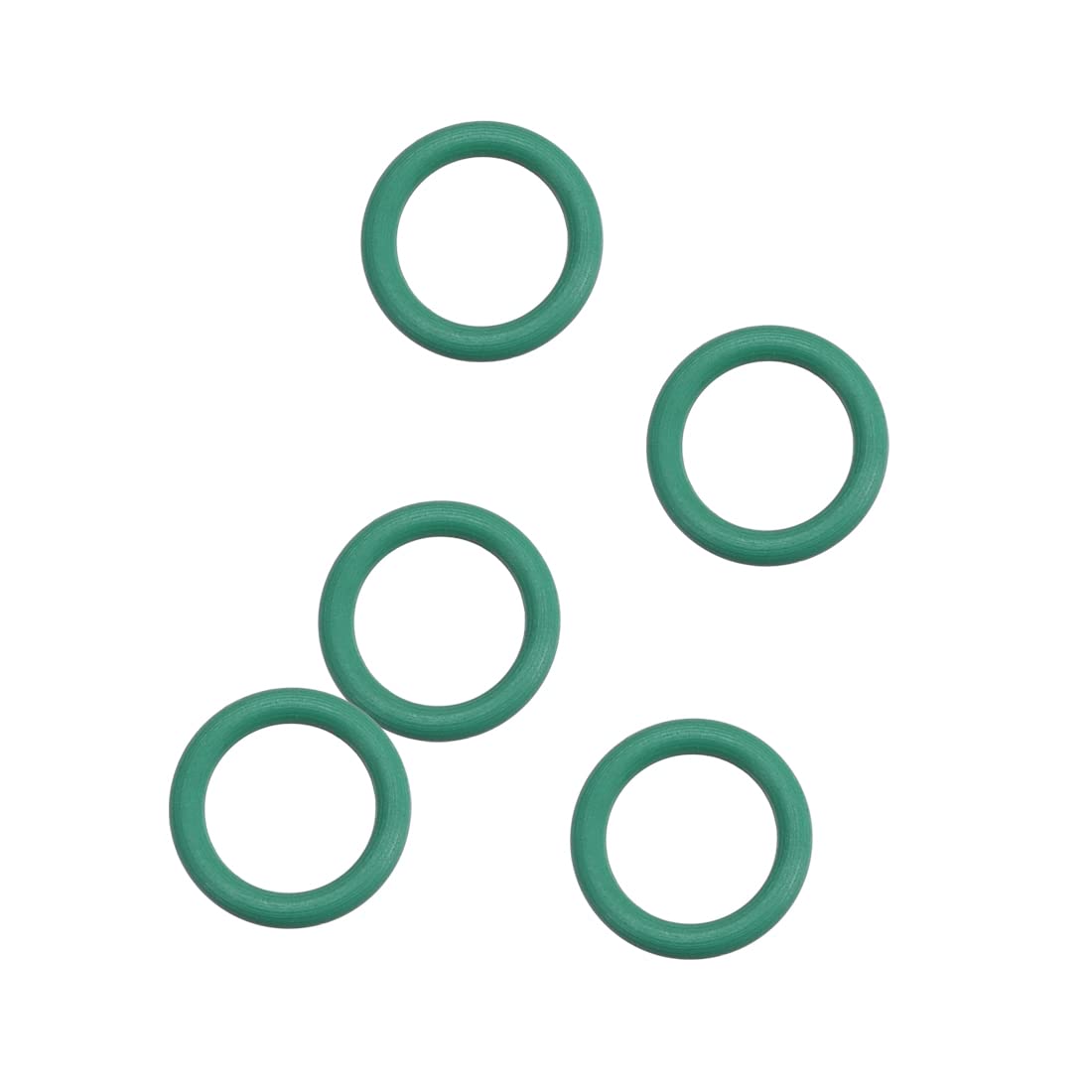 Fluorine Rubber O-Rings, 9mm OD 6mm ID 1.5mm Width FKM Seal Gasket for Machinery Plumbing, Green, Pack of 5
