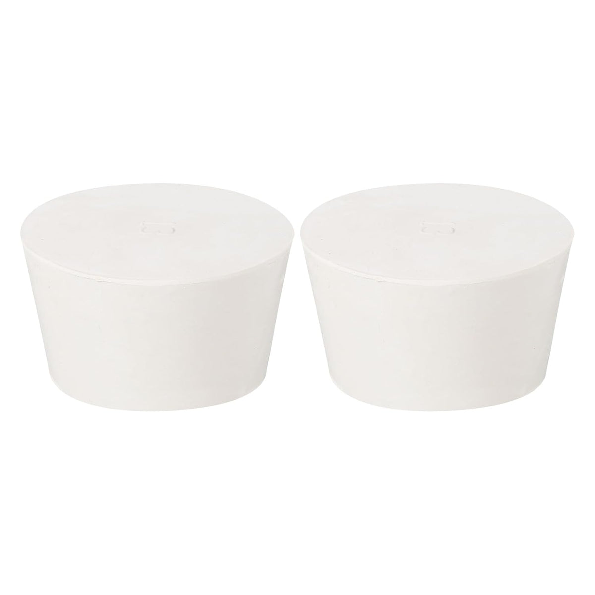 2Pcs Solid Rubber Stoppers, White 13# Tapered Lab Plugs Lab Seal Tube Stopper Plug for Industry and Laboratories, 68x55x38mm