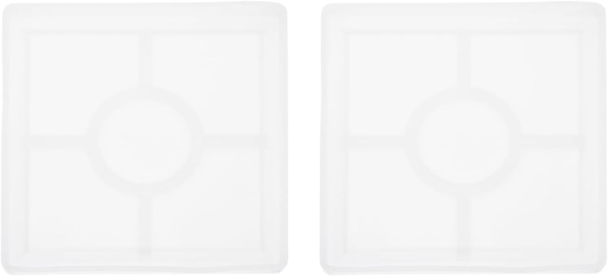 2 kpl Suorakulmainen Keskitiivis Silikoni Resiinimalli, Alusta Malleja Valukseen, Epoxy Coaster Alustat DIY Taide Cup Bowl Matat, Kynttiläntuki, Koti Koristelu, Valkoinen