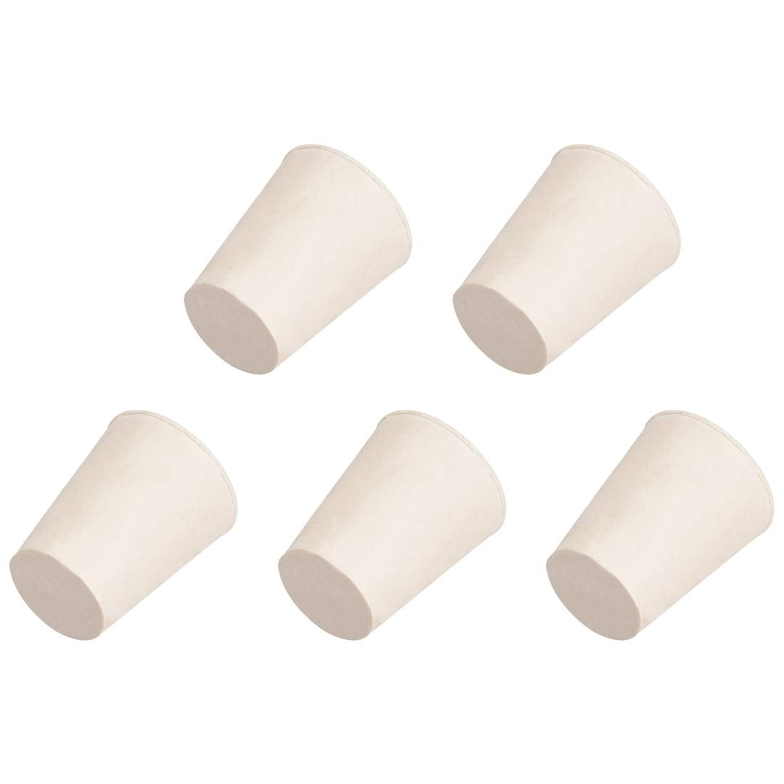 ขวดยางแข็งทรงตัดต่ำสีขาว ขนาด 47-53mm 5 ชิ้น