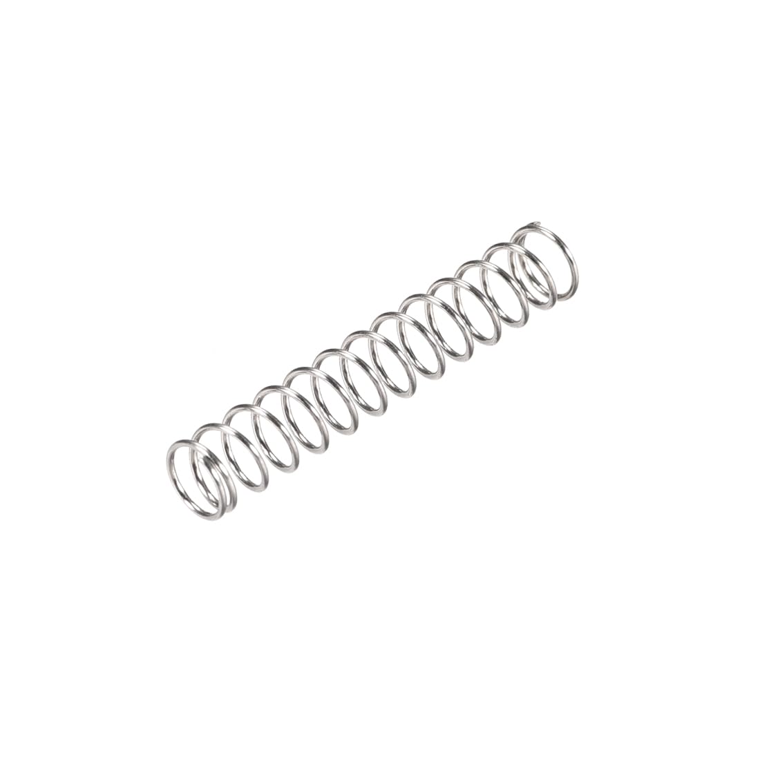 Compression Spring,304 Stainless Steel,5mm OD,0.5mm Wire Size,16.5mm Compressed Length,30mm Free Length,7.8N Load Capacity,Silver Tone,30pcs