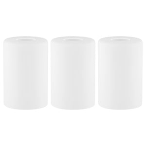 LinkMejor 3 Pack Vidro Opal Branco Trabalhado, Capuz de Lâmpada de Vidro Cilíndrico Sem Lábios, Globe de Substituição para Chandelier, Pendente, Lâmpada de Vanidade