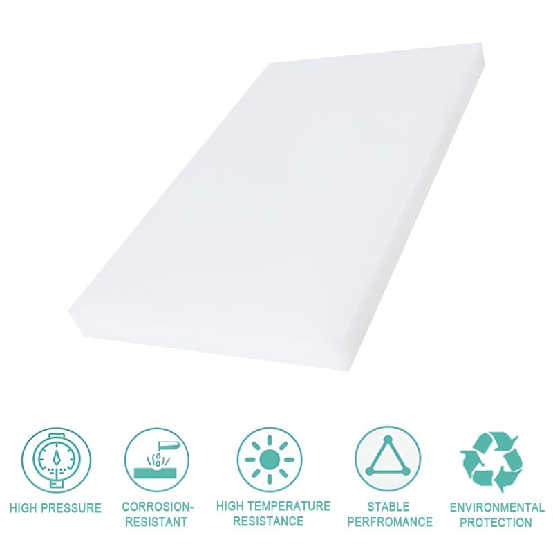 Kertas Plastik Polietilena Tinggi Ketinggian (HDPE) (1, Putih, 12" X 16" X 1/2")