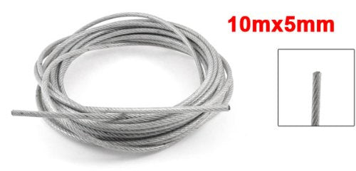 Cablou din oțel inoxidabil flexibil acoperit cu PVC, diametru 5mm, lungime 10 metri