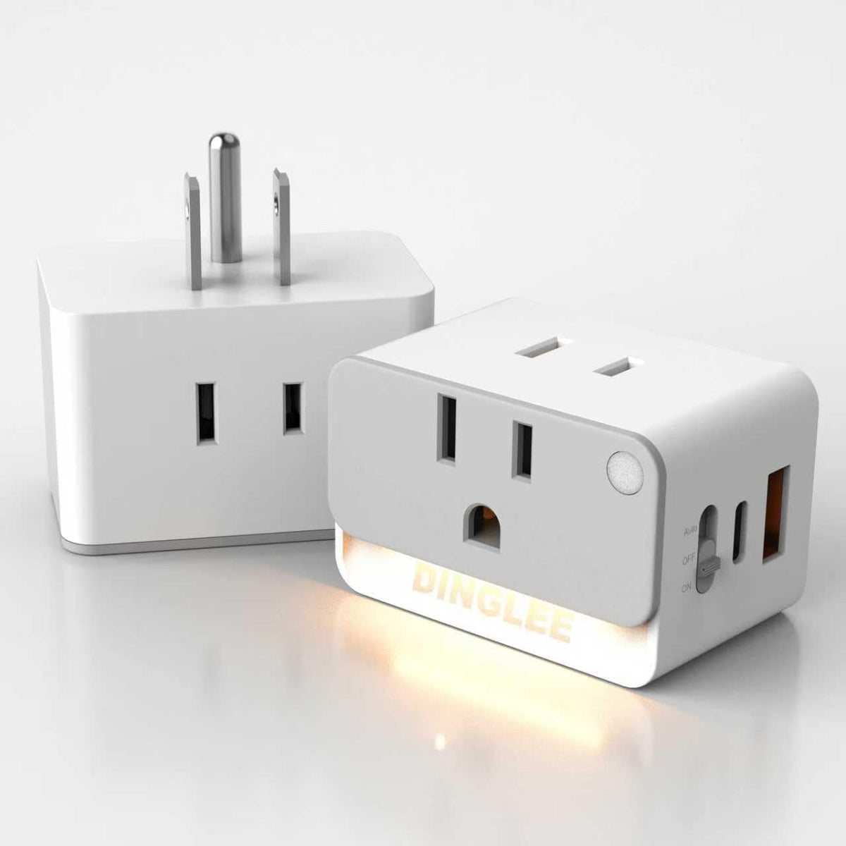 Estensione Outlet 2 Pack, 2 Multiplo Spina AC con 2 Porte USB
